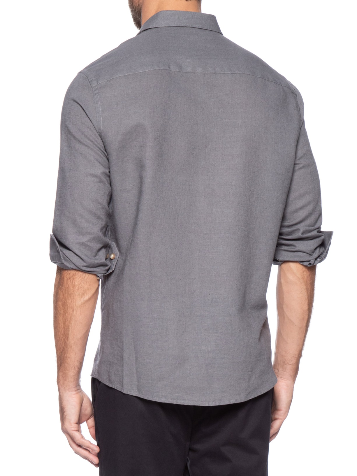 Camisa Masculina Linho Tinturado Cinza Zapalla