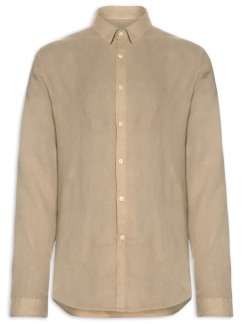 Camisa Masculina Linho Winter Manga Longa - Bege