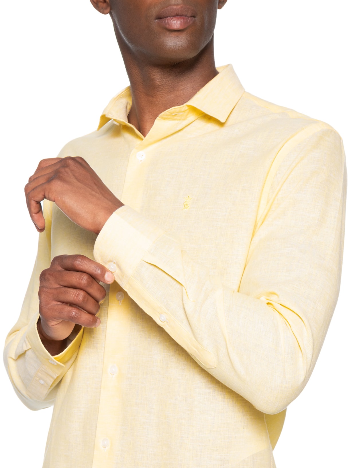 Camisa Masculina Linho – Amarelo Sergio K
