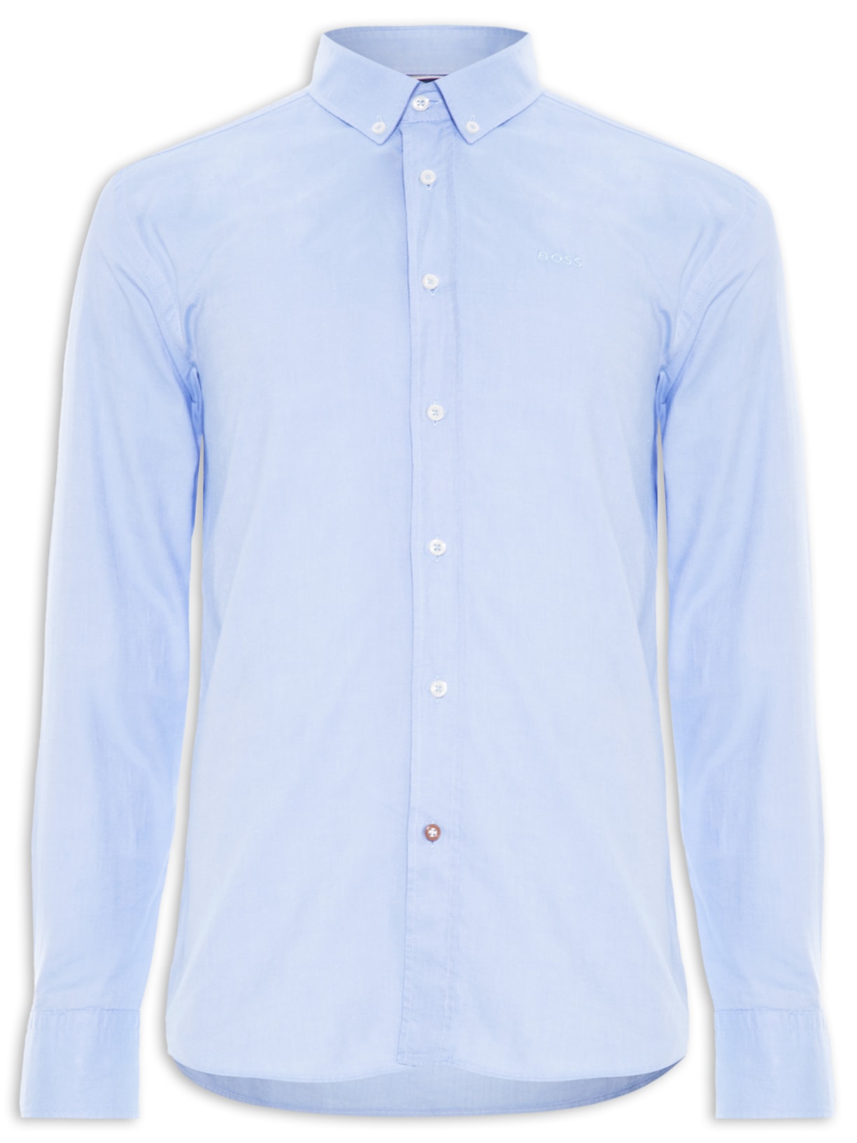 Camisa Masculina Lisa Azul Boss