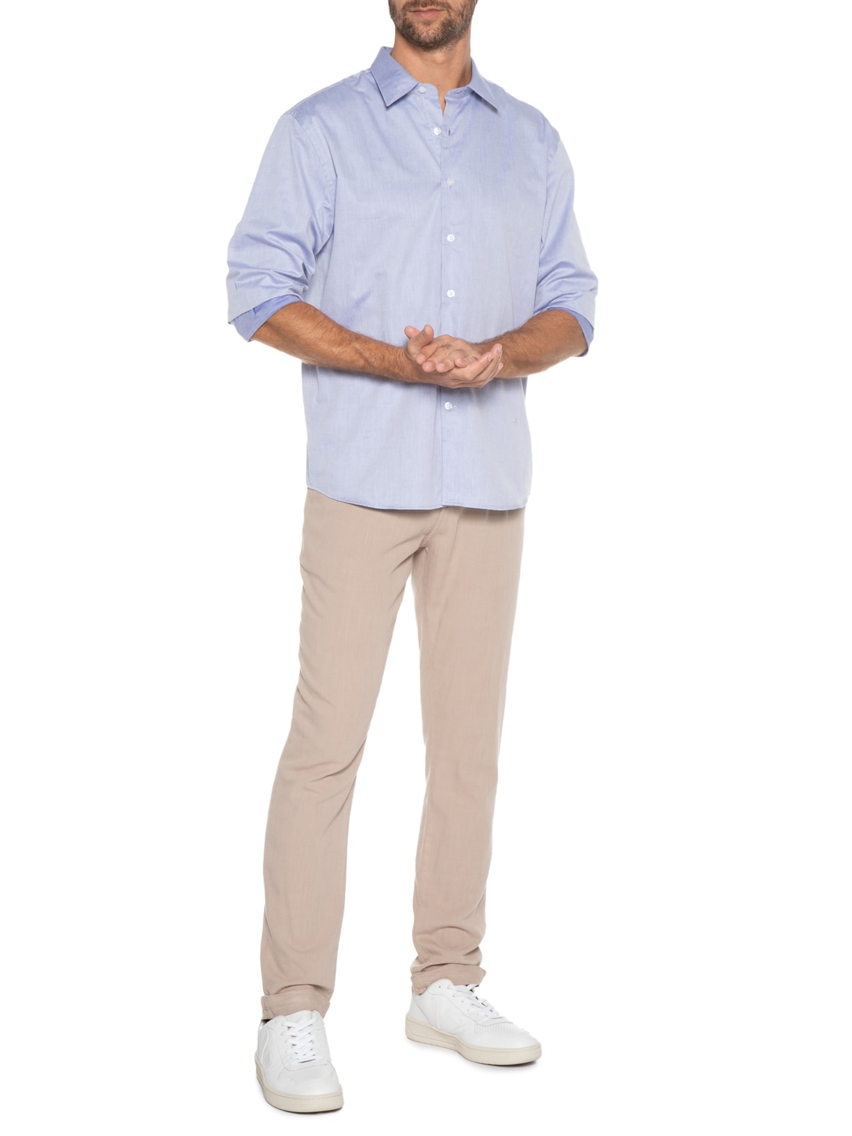 Camisa Masculina Lisa Azul Richards