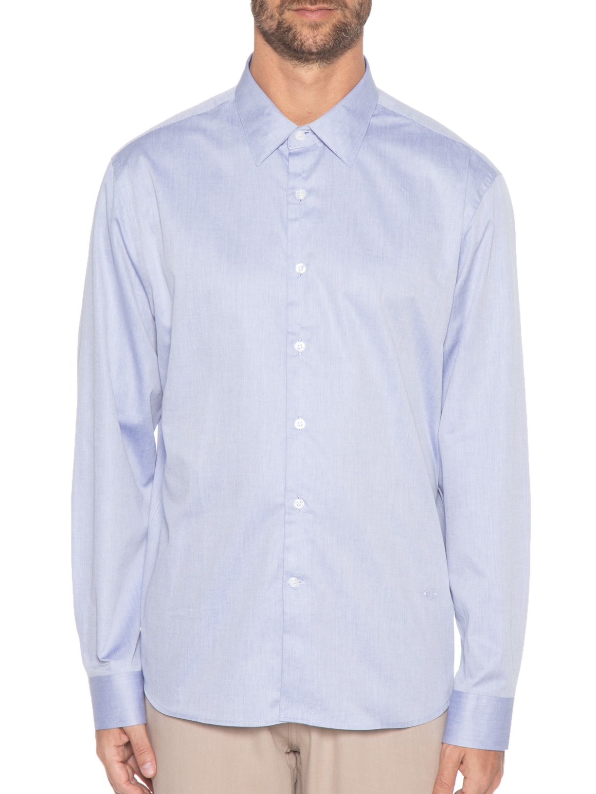 Camisa Masculina Lisa Azul Richards