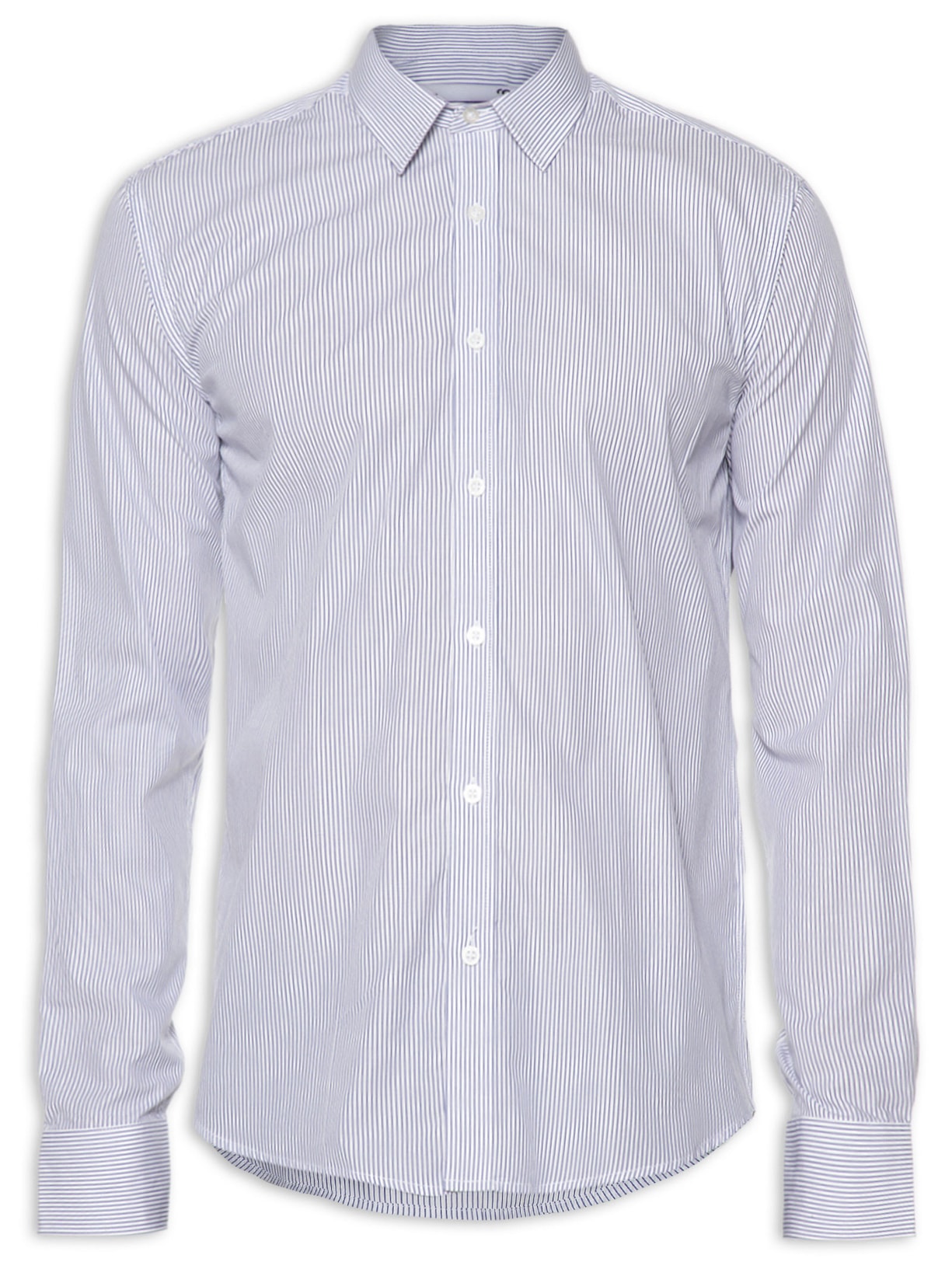 Camisa Masculina Listra Slim Fit Algodão Pima - Azul