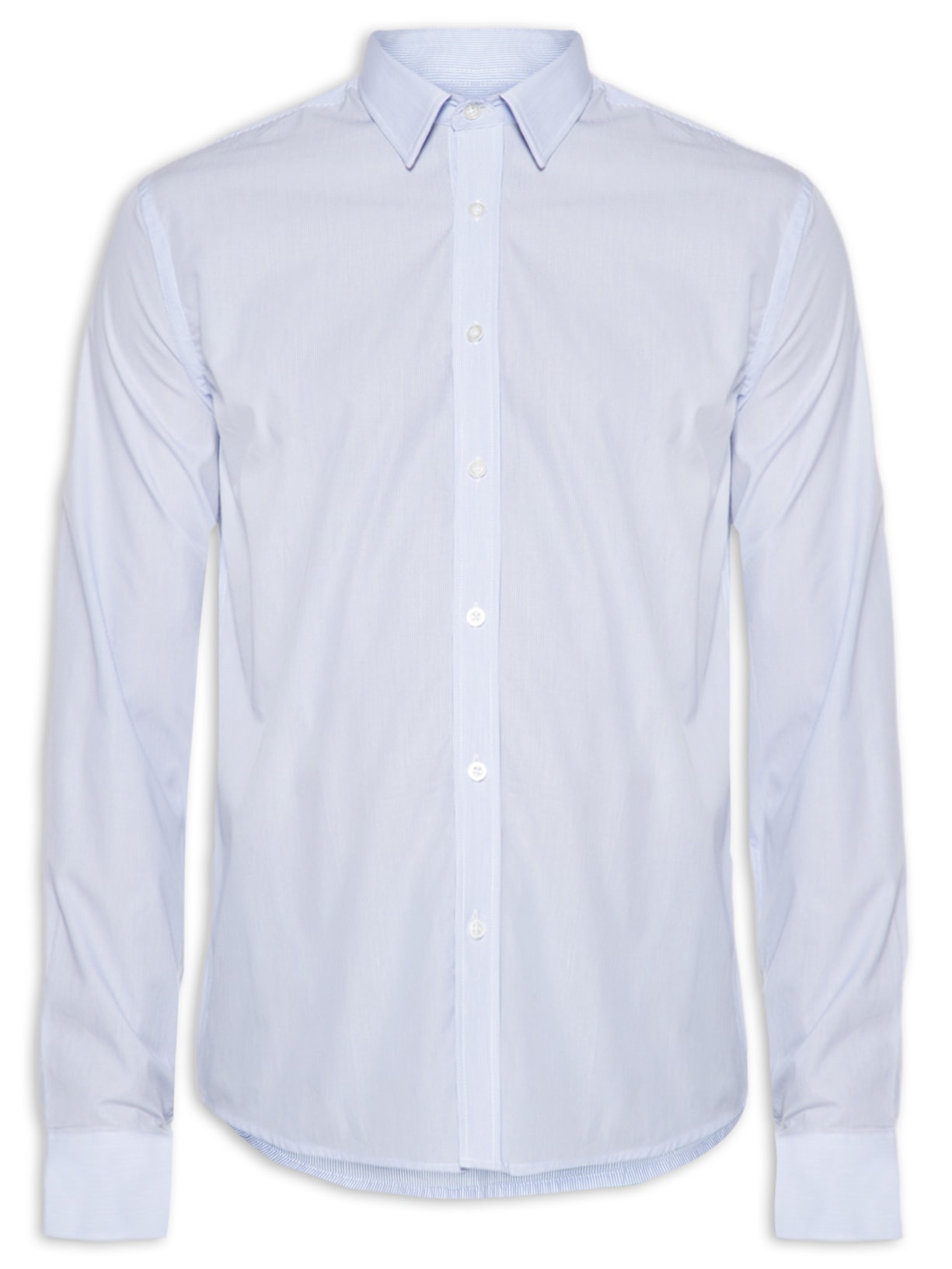 Camisa Masculina Listra Slim Fit Algodão Pima - Azul
