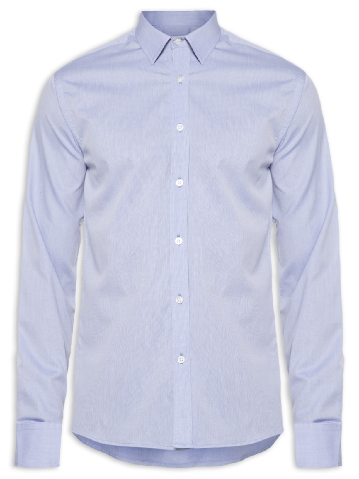 Camisa Masculina Listra Slim Fit Algodão Pima - Azul