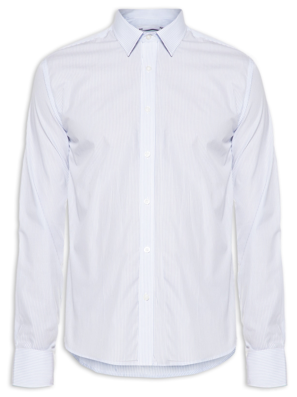 Camisa Masculina Listra Slim Fit Algodão Pima - Azul