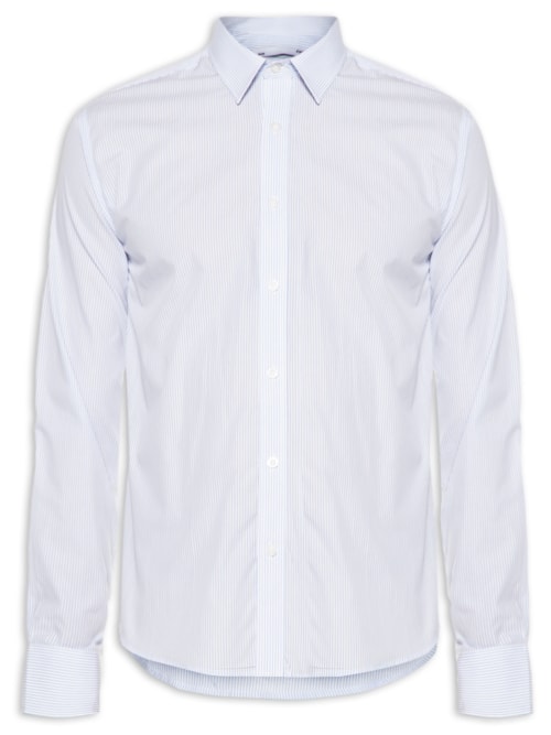 Camisa Masculina Listra Slim Fit Algodão Pima - Azul