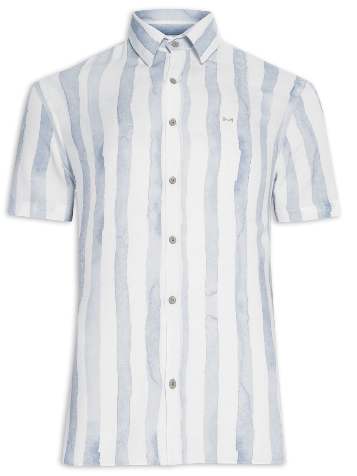 Camisa Masculina Listrada - Azul