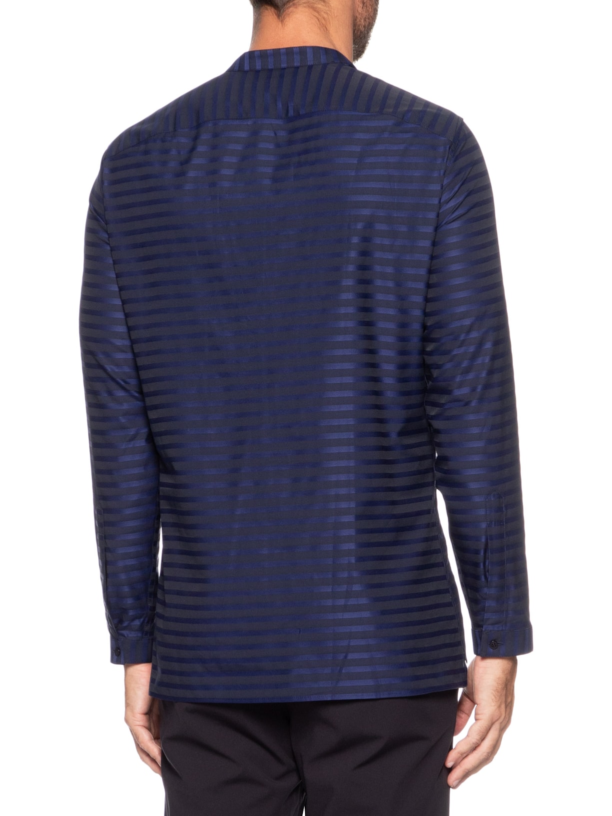 Camisa Masculina Listrada Jacquard Azul Ricardo Almeida