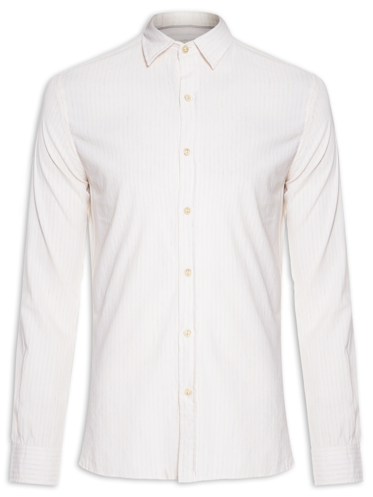 Camisa Masculina Listrada Noronha Bege Pineapple