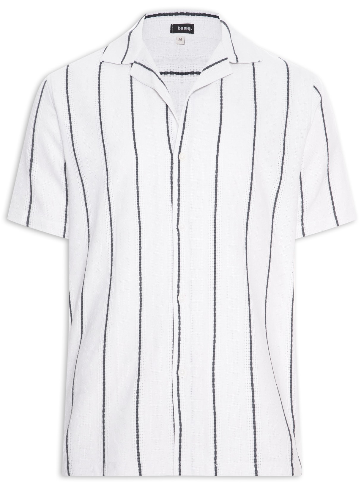 Camisa Masculina Listrada Ocean Branco Basiq Men