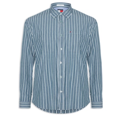 Camisa Masculina Listrada Relaxed Fit - Azul