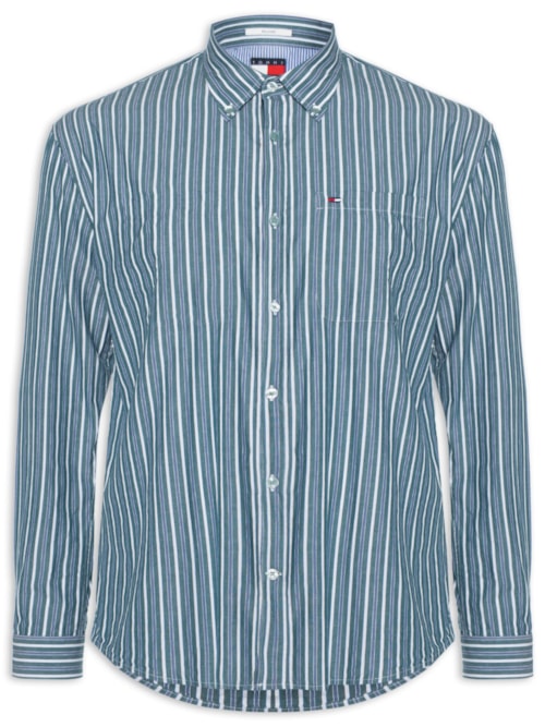 Camisa Masculina Listrada Relaxed Fit - Azul