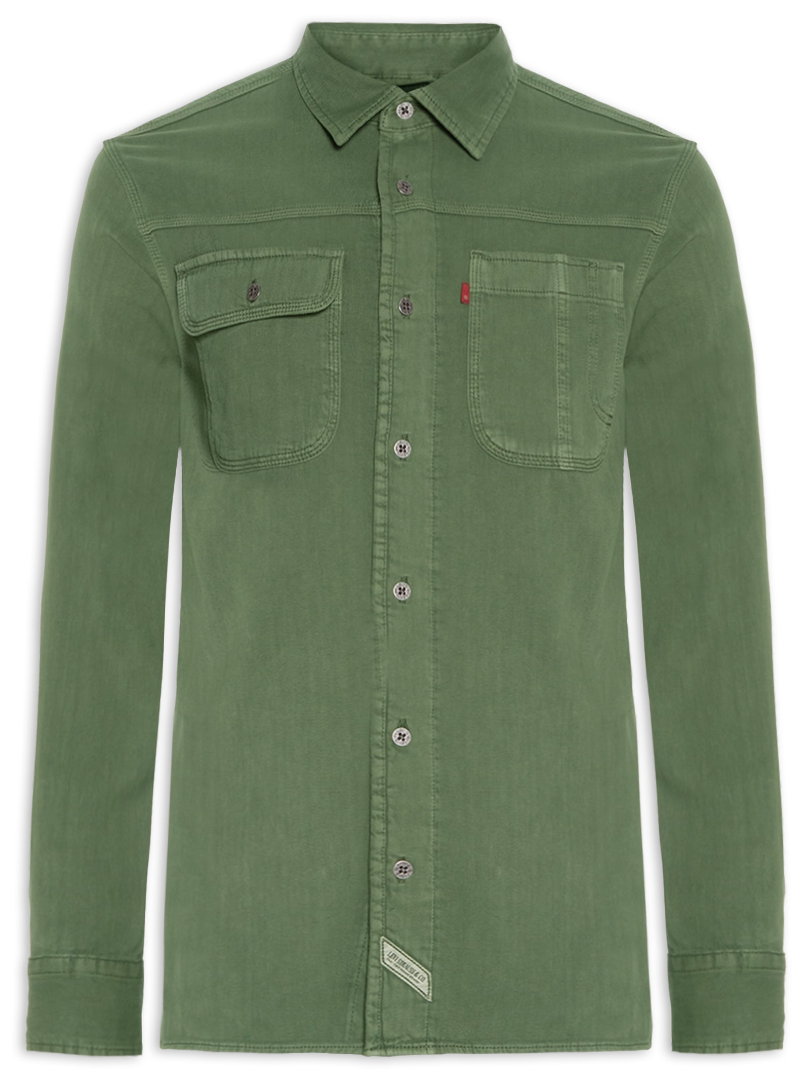 Levi's - Camisa Masculina Ls Auburn Worker - Verde