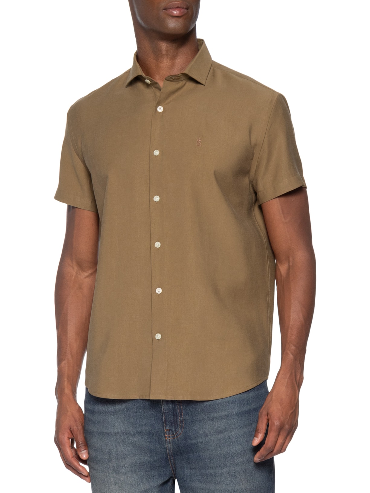 Camisa Masculina Lyocell Stoned – Marrom Sergio K