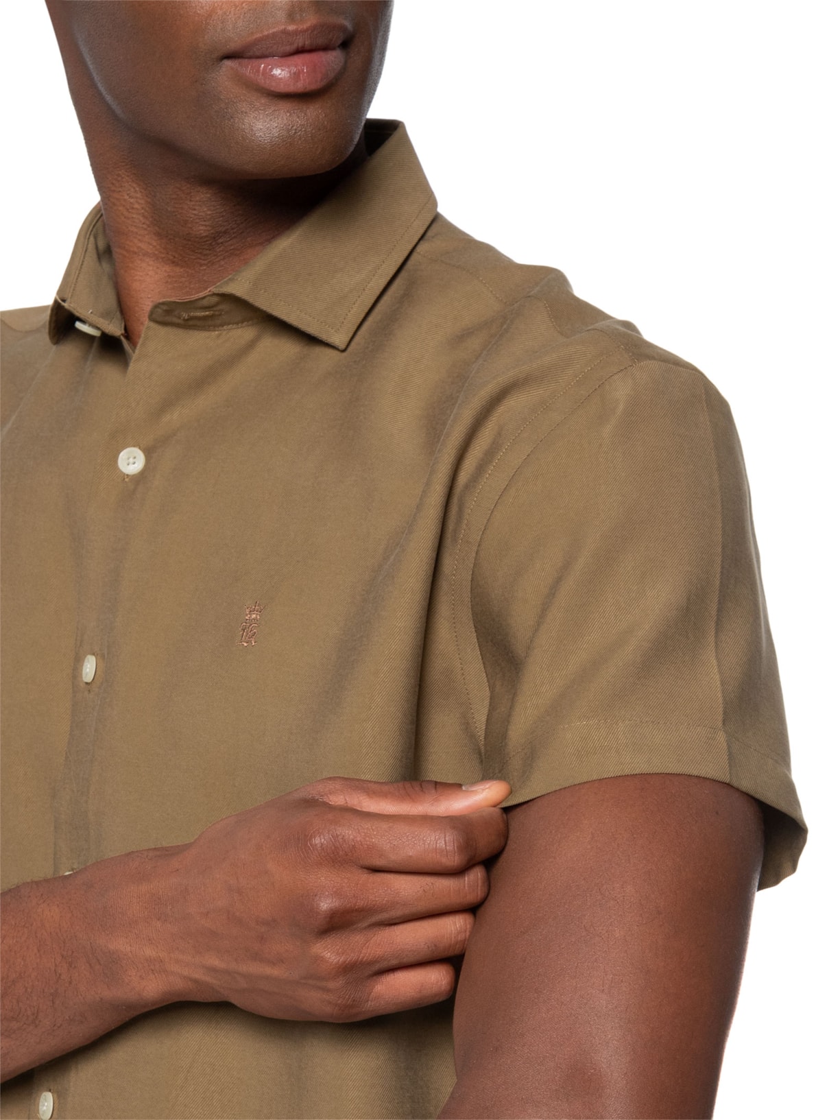 Camisa Masculina Lyocell Stoned – Marrom Sergio K