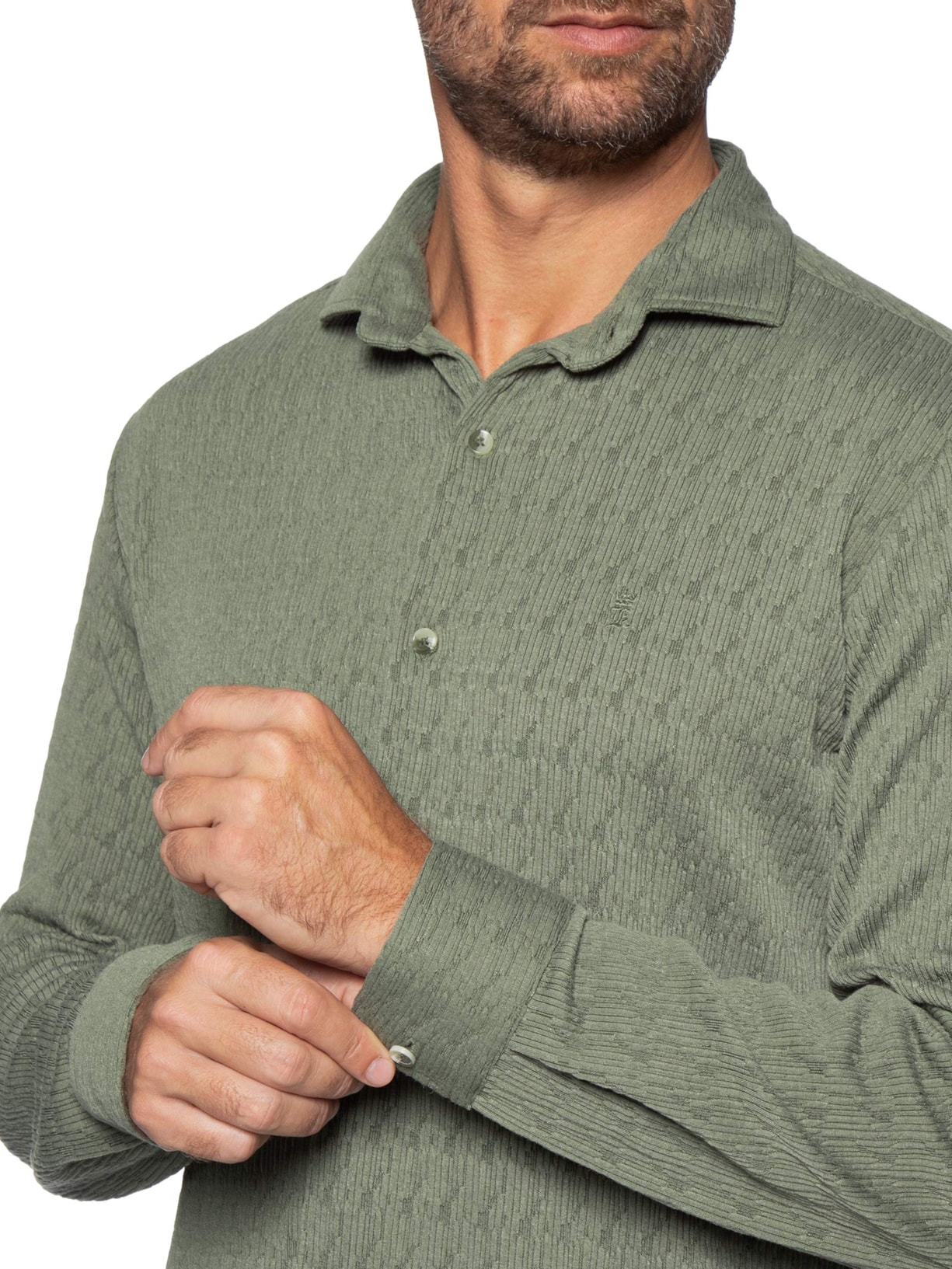 Camisa Masculina Malha Relevo Verde Sergio K