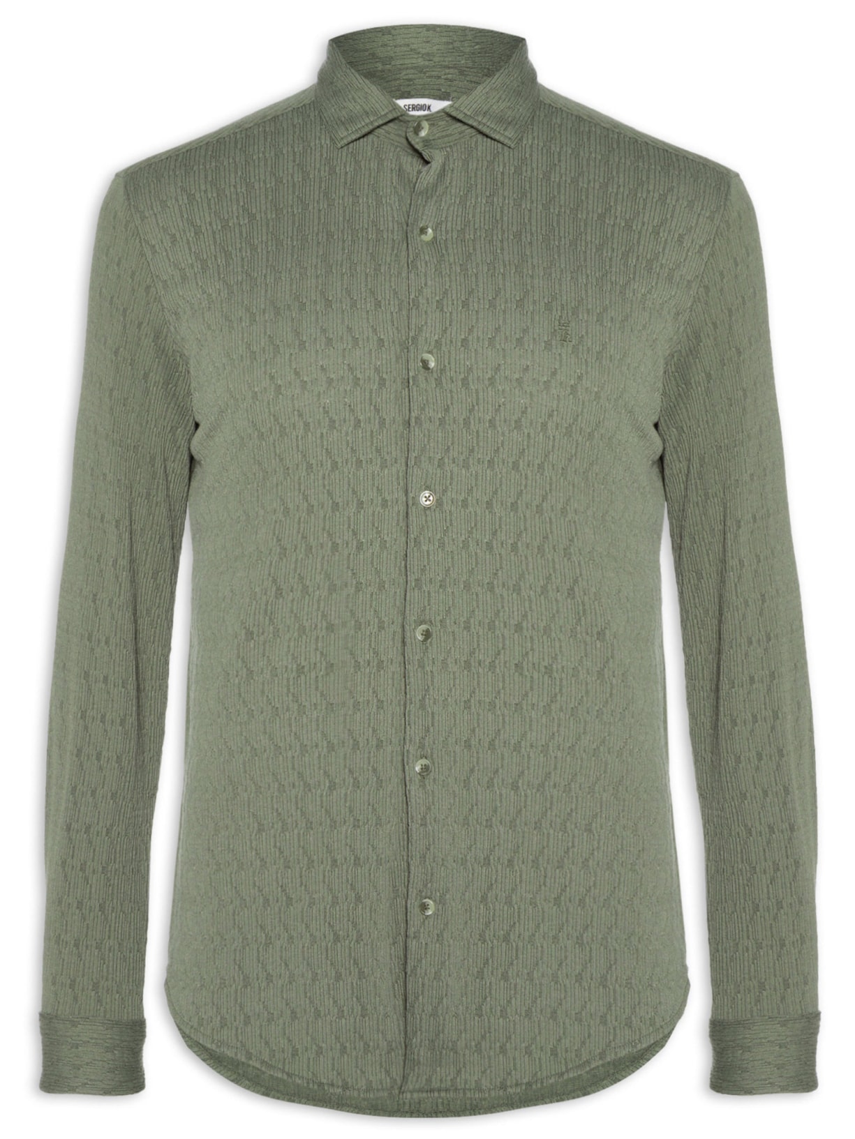 Camisa Masculina Malha Relevo – Verde Sergio K