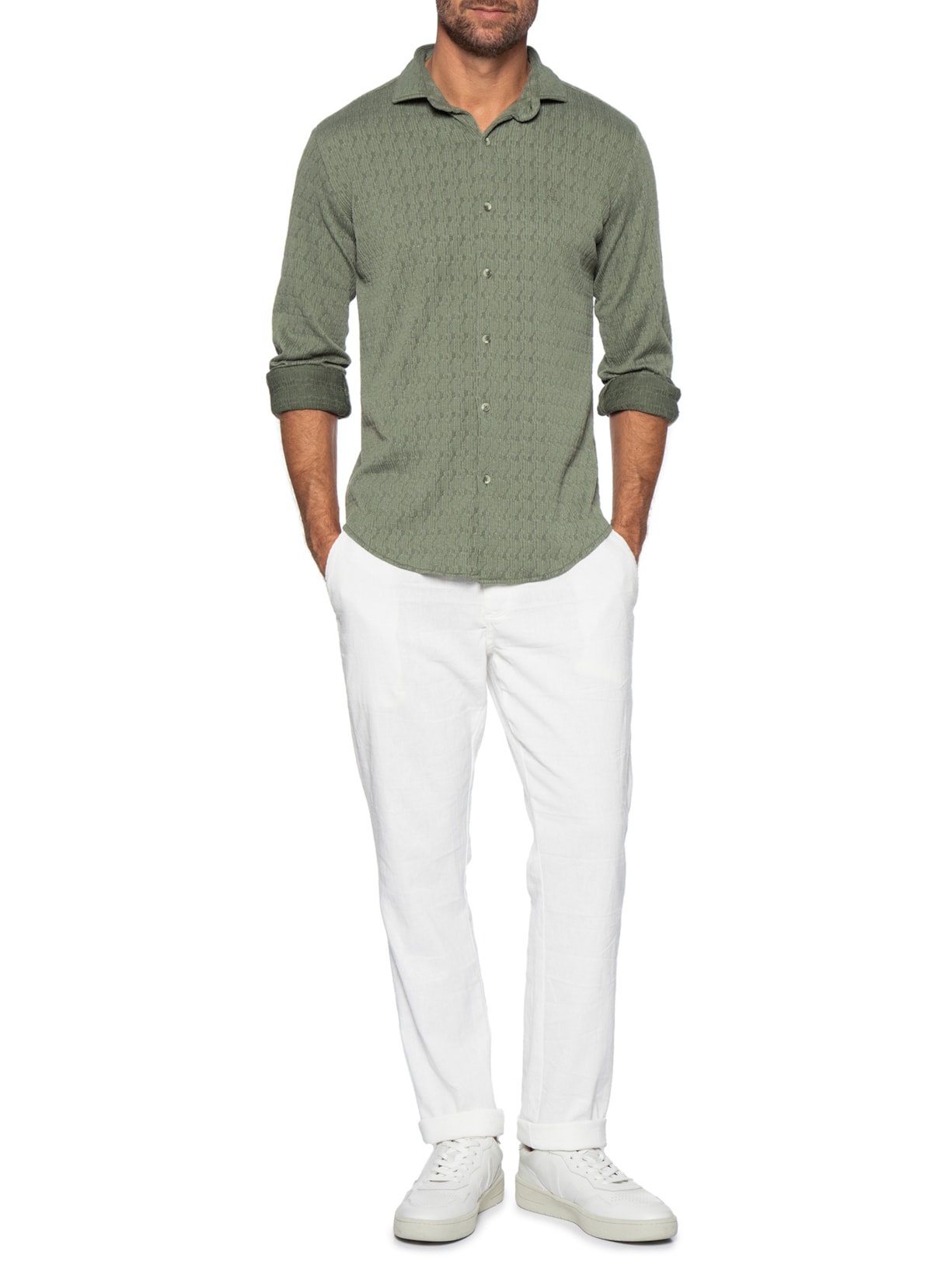 Camisa Masculina Malha Relevo – Verde Sergio K