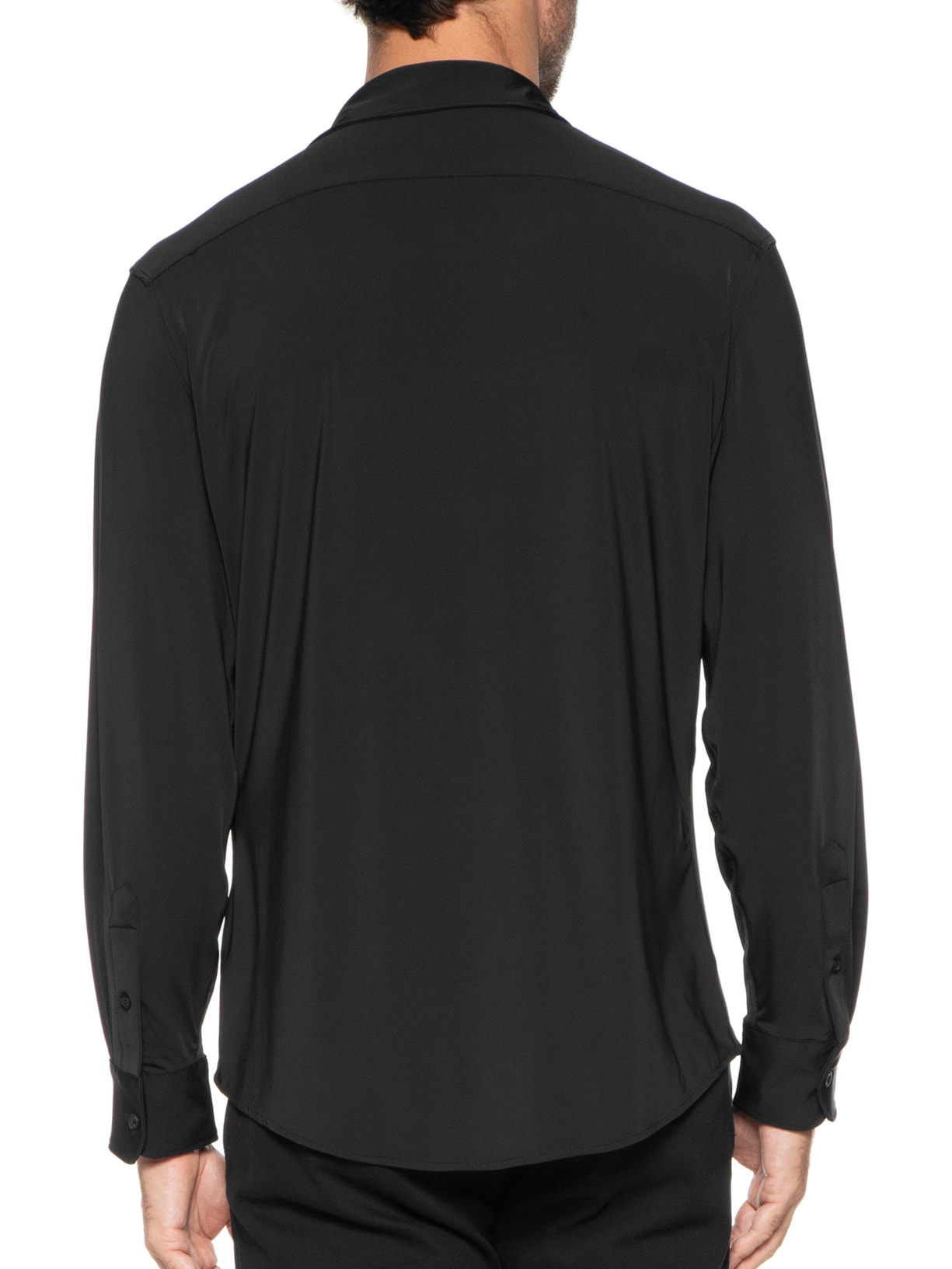 Camisa Masculina Malha Tecnológico Comfort Slim Preto '2 Essential