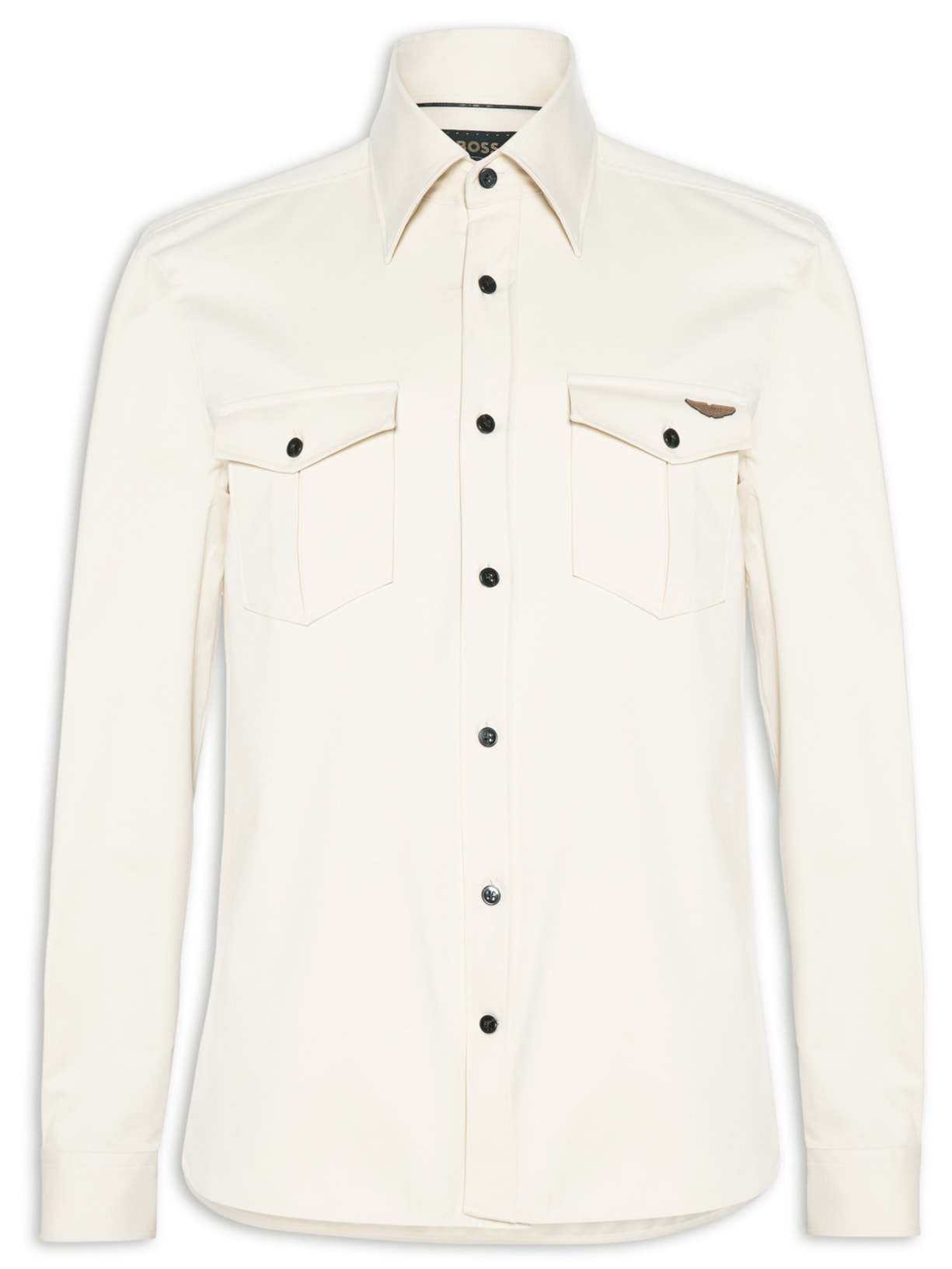 Camisa Masculina Manga Comprida Collab Aston Martin - Branco