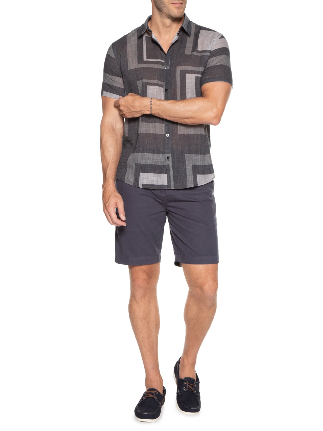 Camisa Masculina Manga Curta Albers Preto Foxton