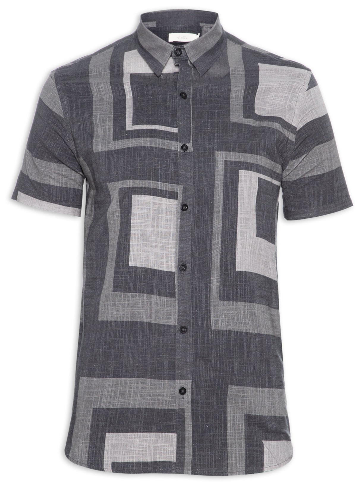 Camisa Masculina Manga Curta Albers Preto Foxton