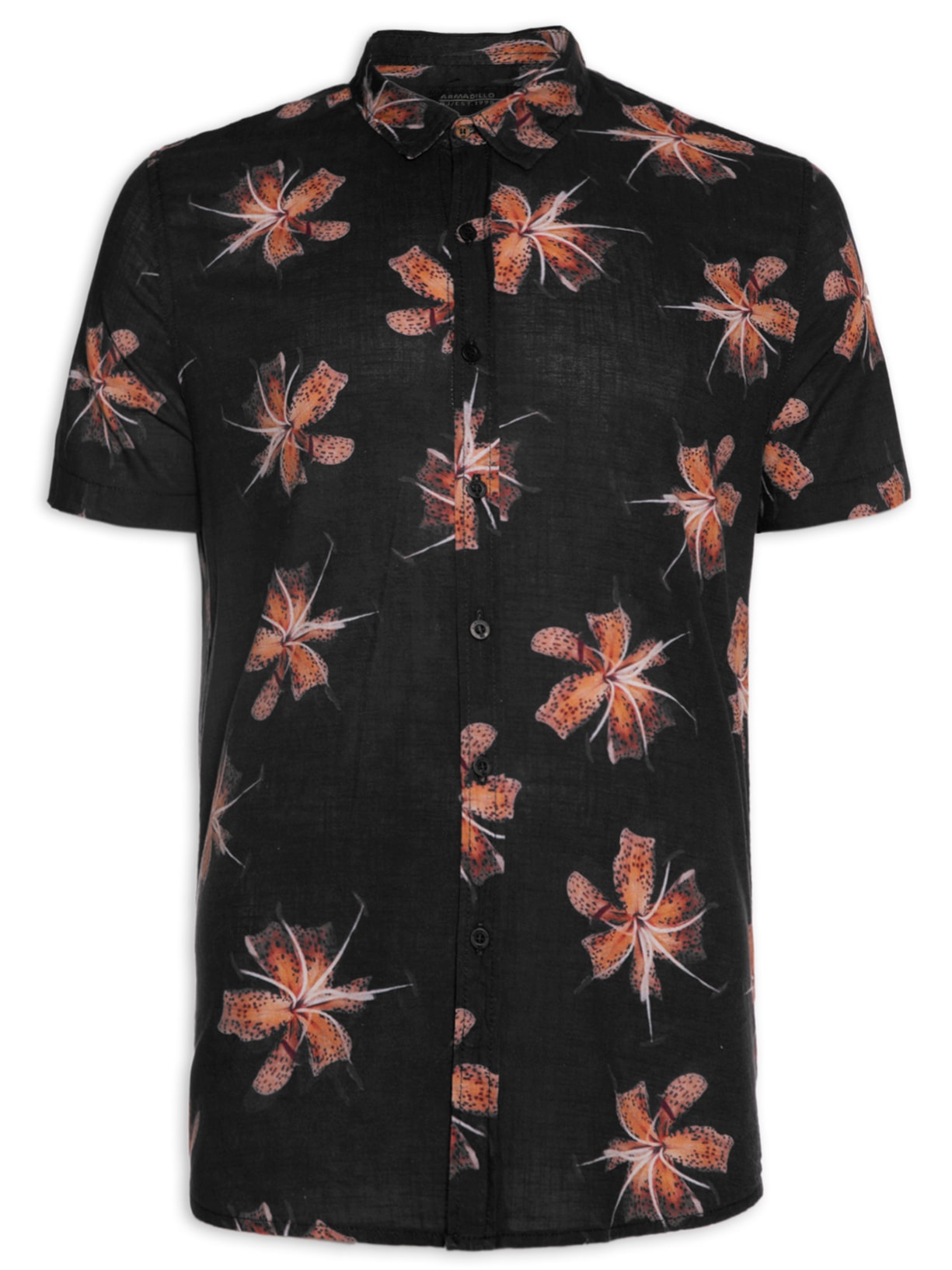 Camisa Masculina Manga Curta Aloha - Preto