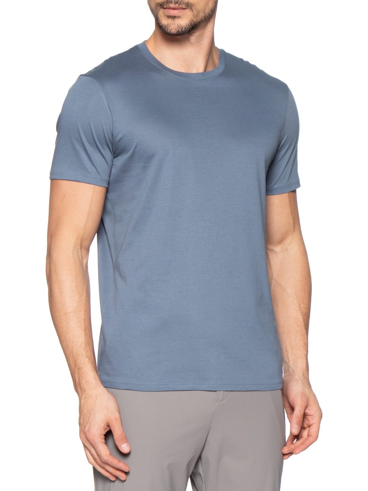 Camisa Masculina Manga Curta Ax Pima Azul Armani Exchange