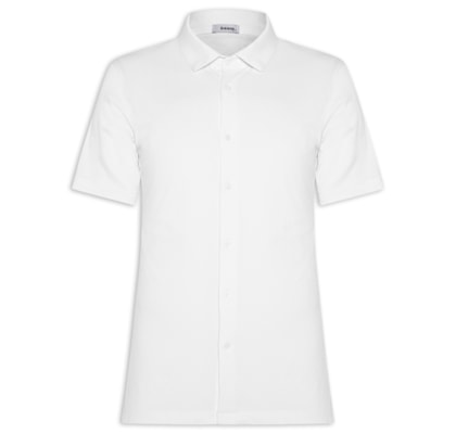 Camisa Masculina Manga Curta Básica - Branco