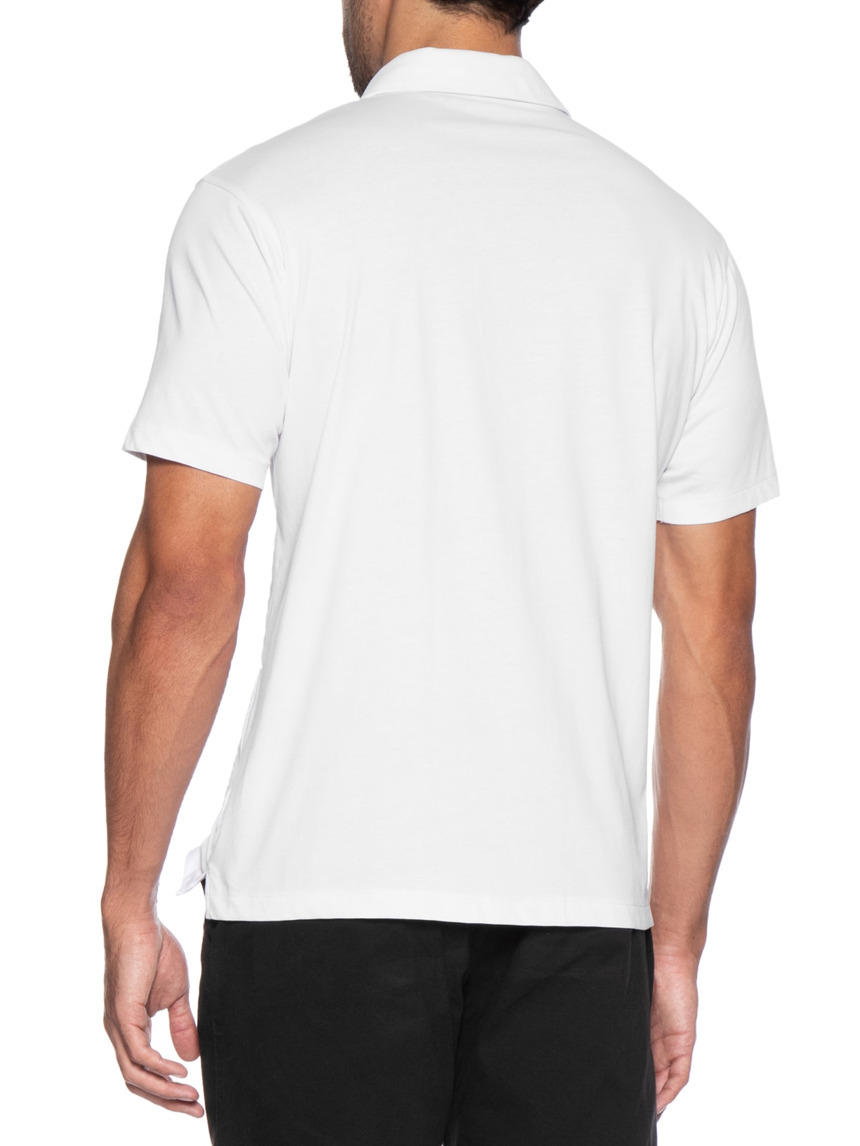 Camisa Masculina Manga Curta Básica Branco Basiq Men