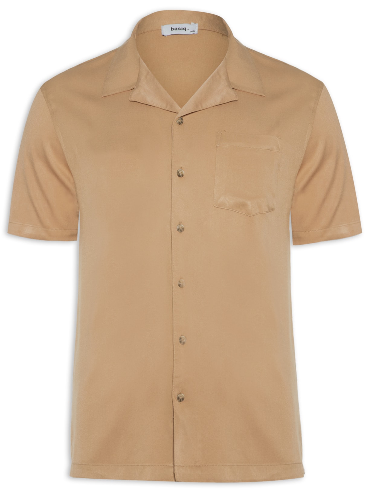 Camisa Masculina Manga Curta - Bege