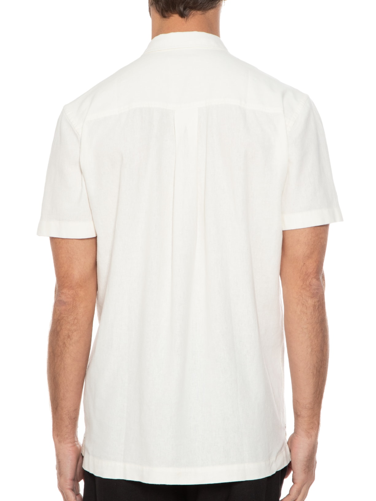 Camisa Masculina Manga Curta Bordado Pocket Off White Osklen