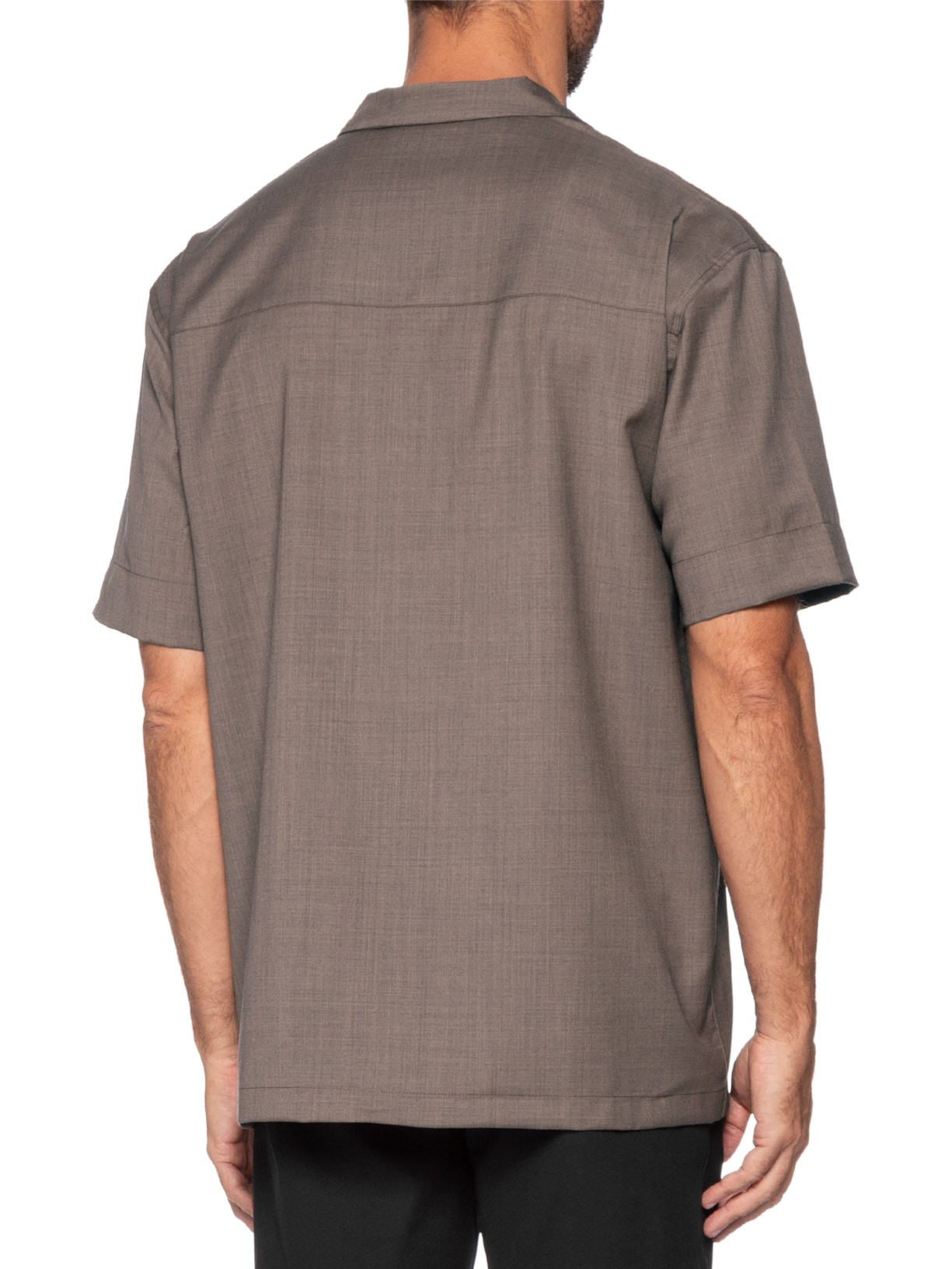 Camisa Masculina Manga Curta Box Bolso Marrom Ricardo Almeida