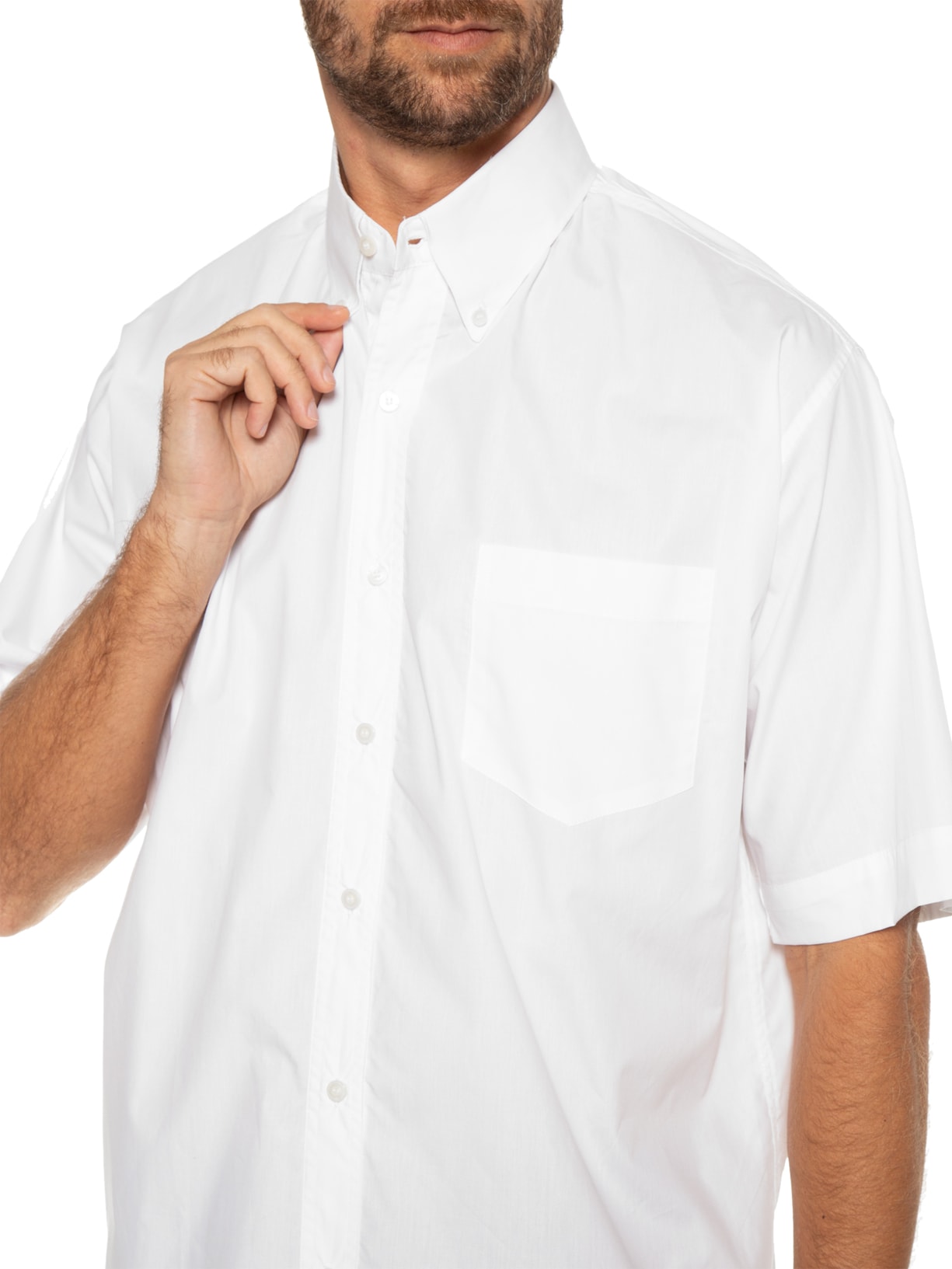 Camisa Masculina Manga Curta Branco Torinno