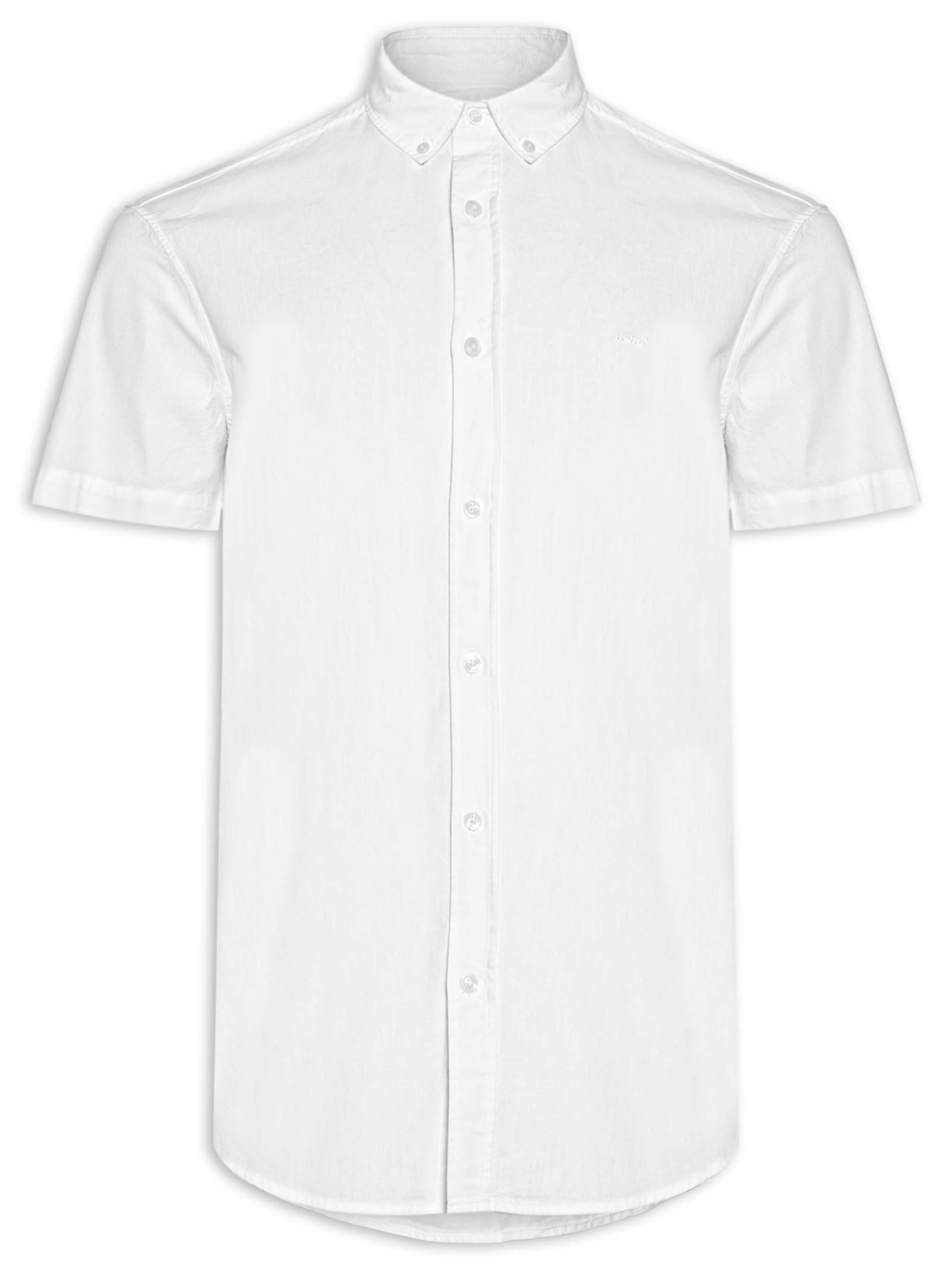 Camisa Masculina Manga Curta Button Down - Branco
