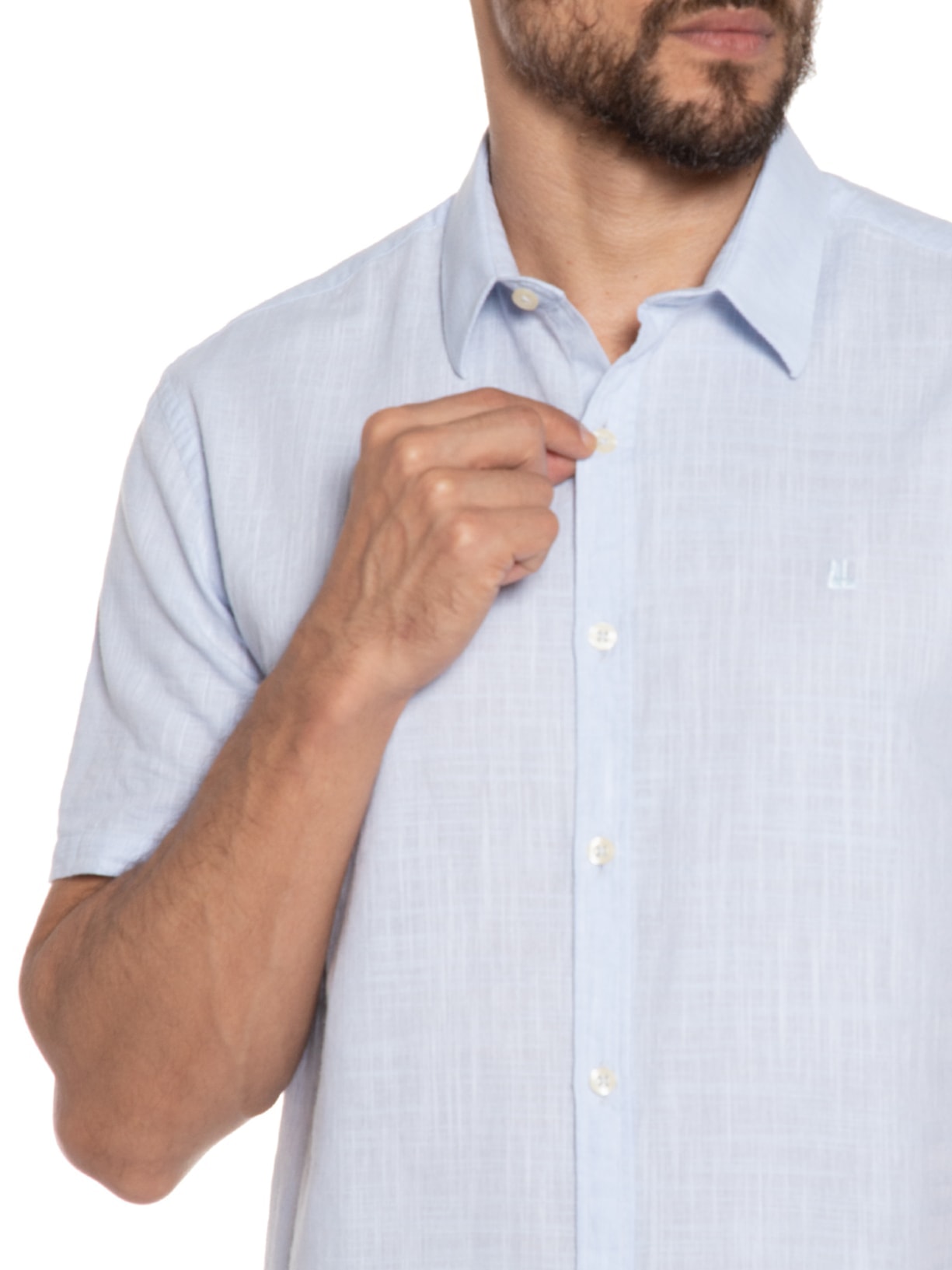 Camisa Masculina Manga Curta Buzios New Azul Foxton