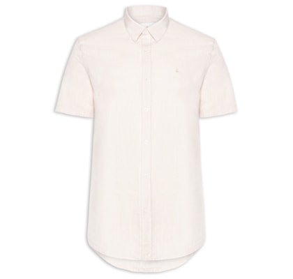 Camisa Masculina Manga Curta Búzios New - Bege