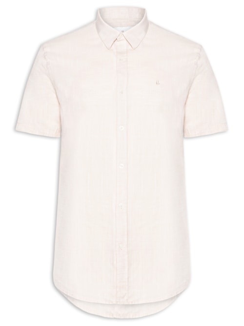 Camisa Masculina Manga Curta Búzios New - Bege