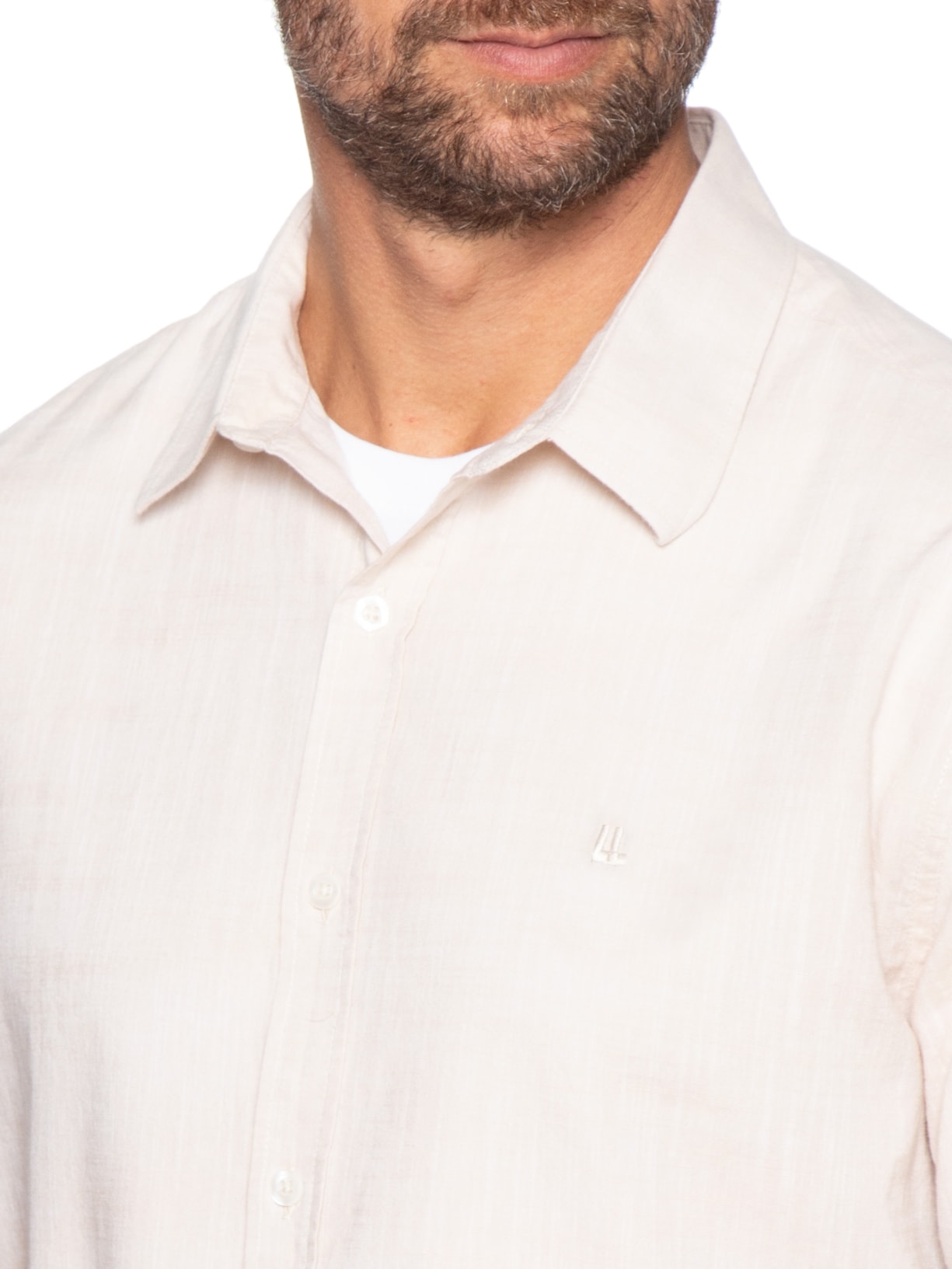Camisa Masculina Manga Curta Búzios New Bege Foxton