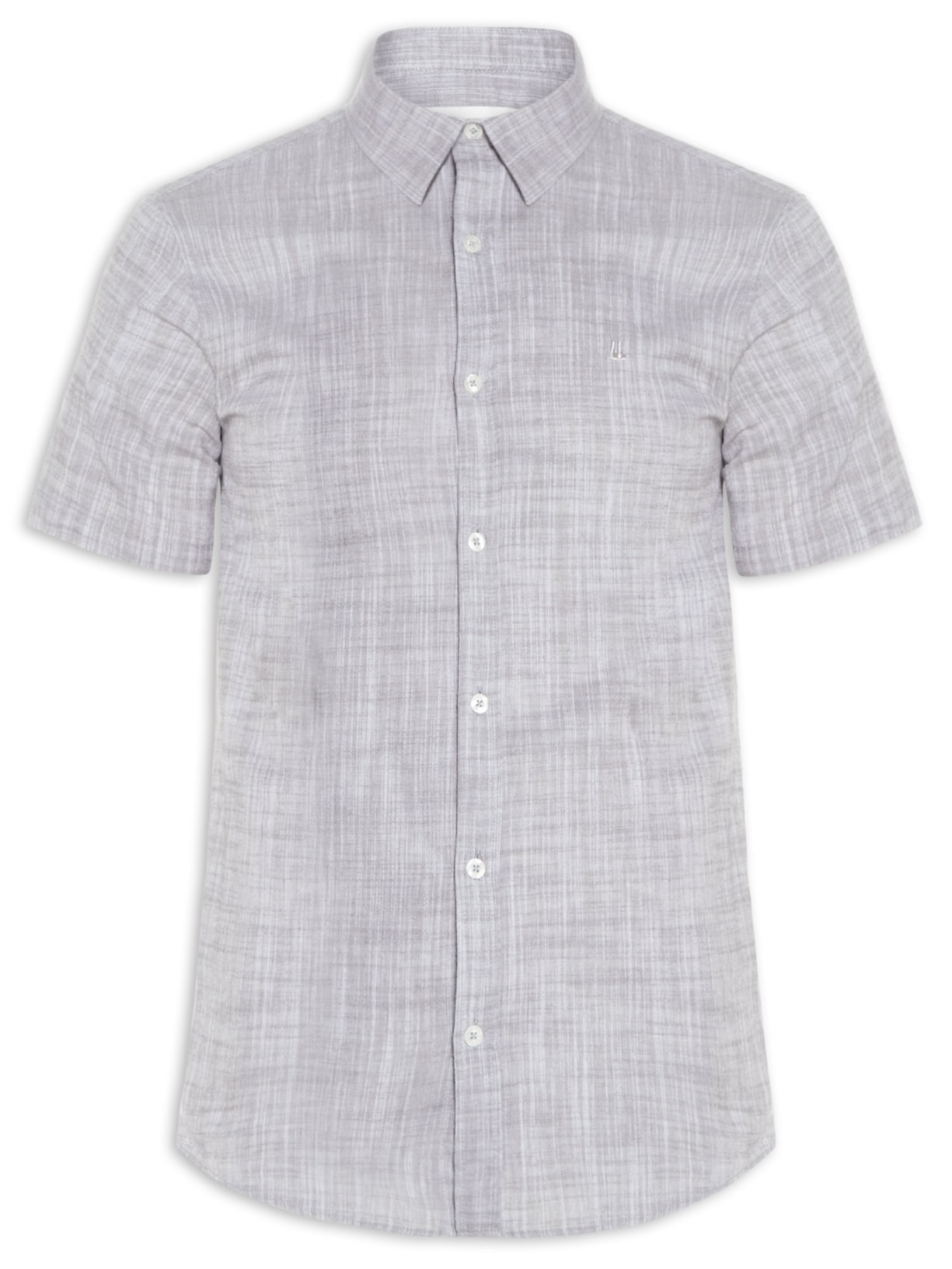 Camisa Masculina Manga Curta Búzios New - Cinza