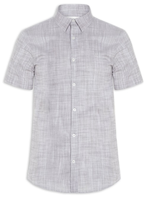 Camisa Masculina Manga Curta Búzios New - Cinza