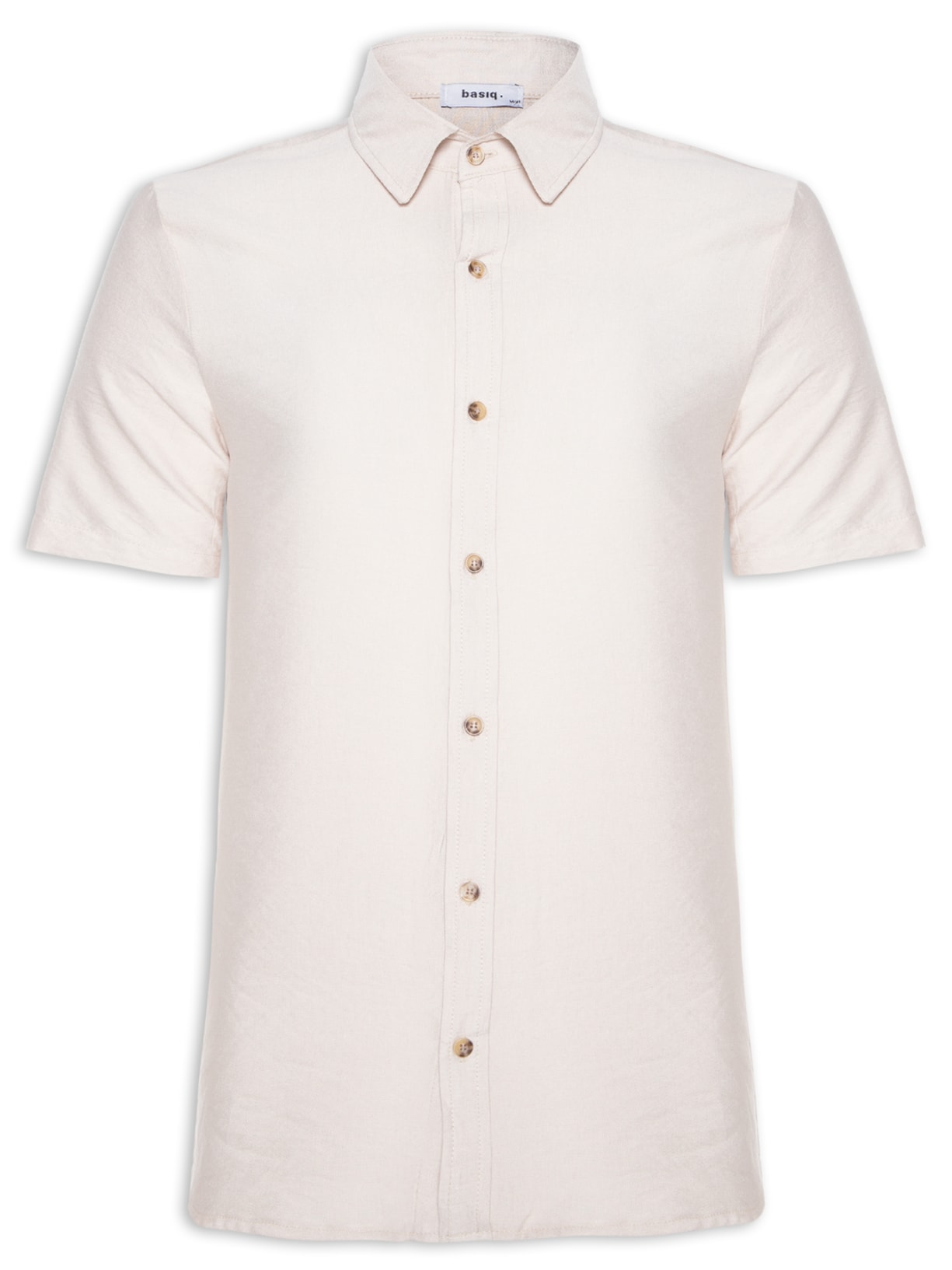 Camisa Masculina Manga Curta Casual - Off White