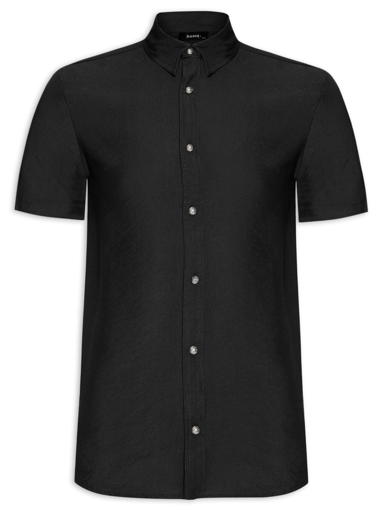 Camisa Masculina Manga Curta Casual - Preto