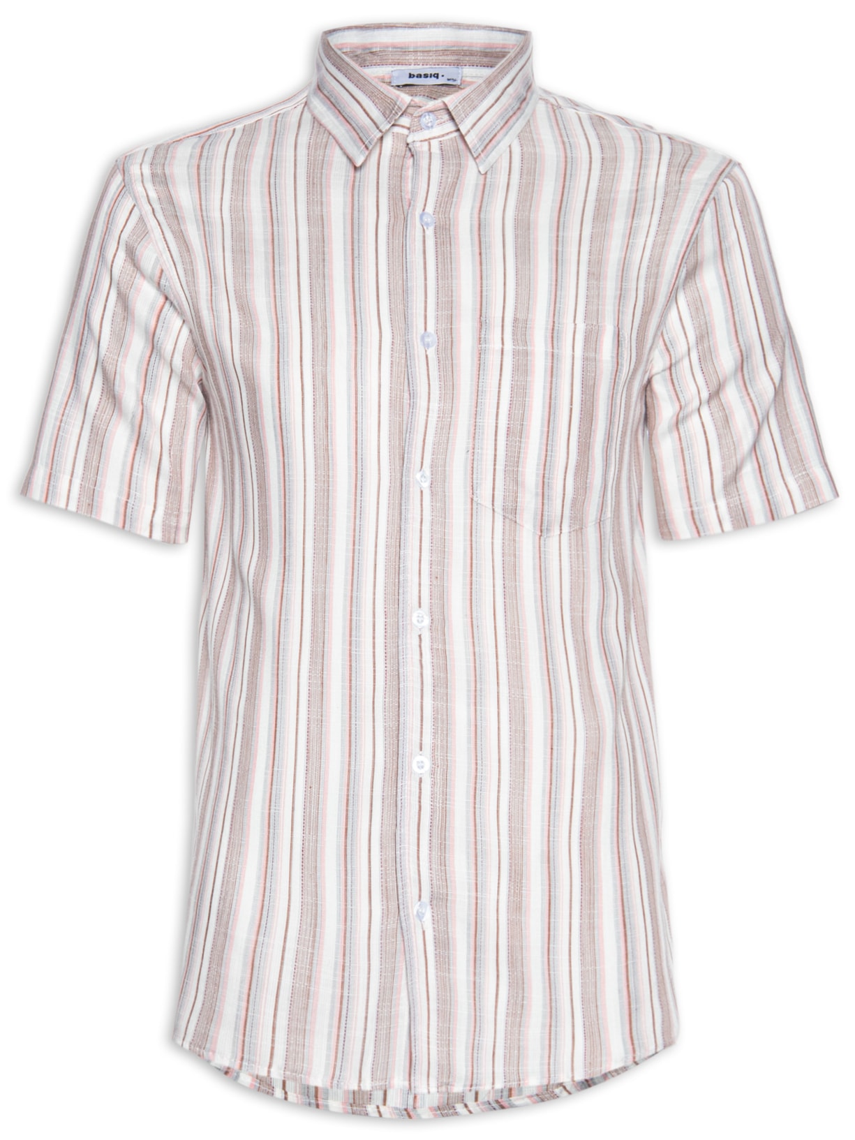 Camisa Masculina Manga Curta Casual - Vermelho