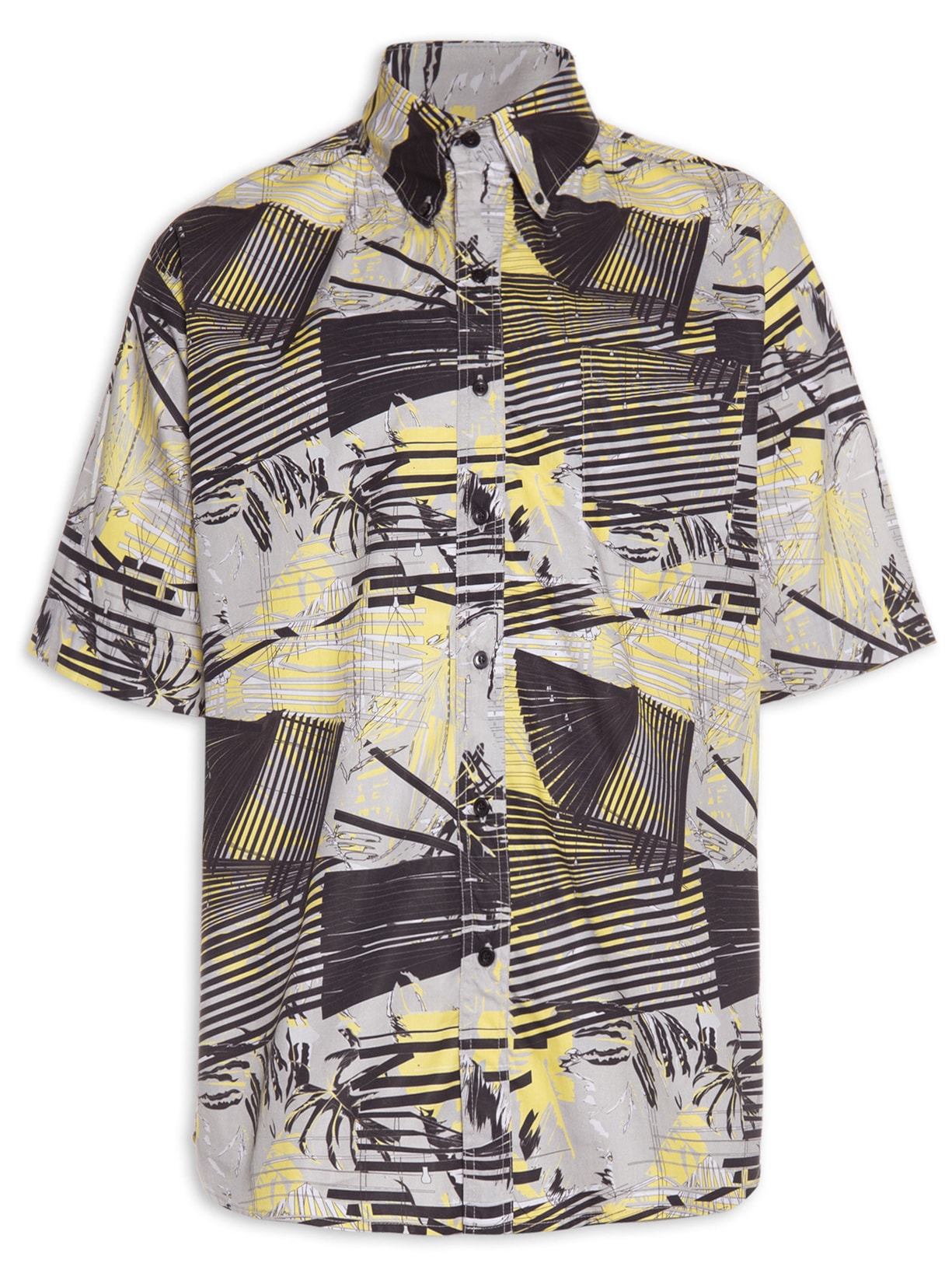 Camisa Masculina Manga Curta - Cinza