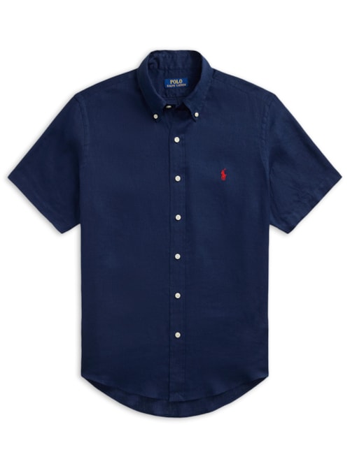 Camisa Masculina Manga Curta Classic Logo - Azul