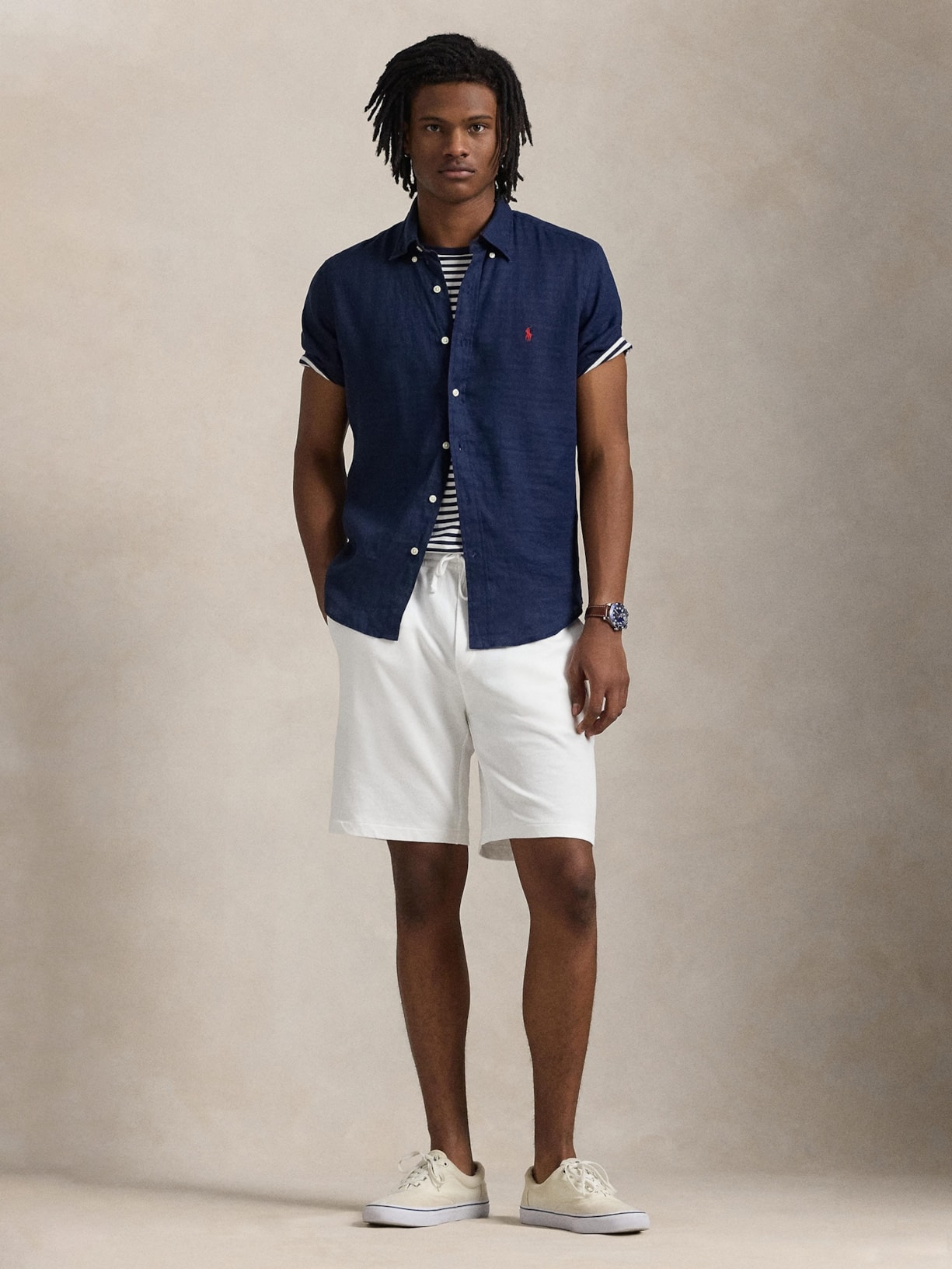Camisa Masculina Manga Curta Classic Logo Azul Polo Ralph Lauren