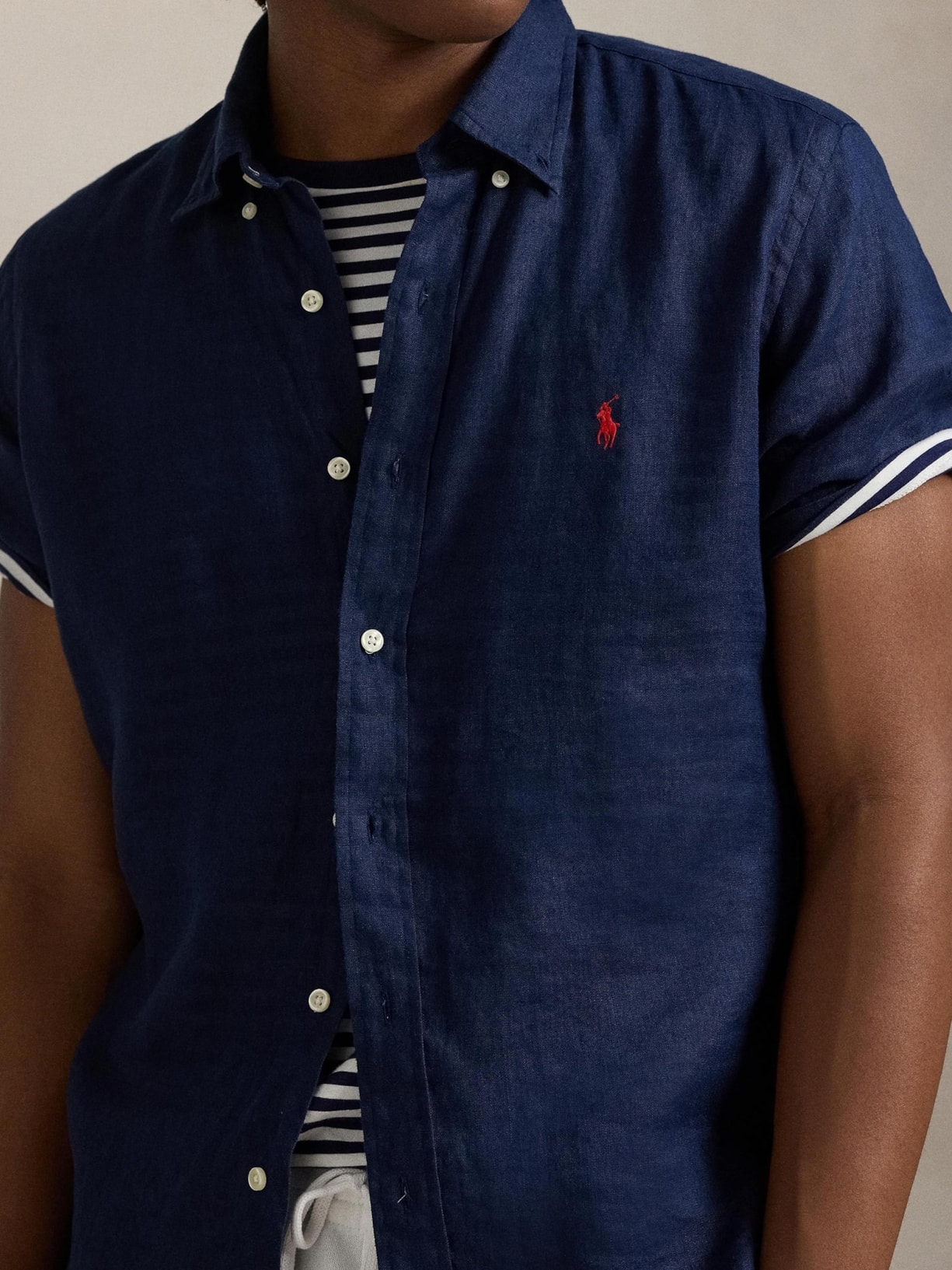 Camisa Masculina Manga Curta Classic Logo Azul Polo Ralph Lauren