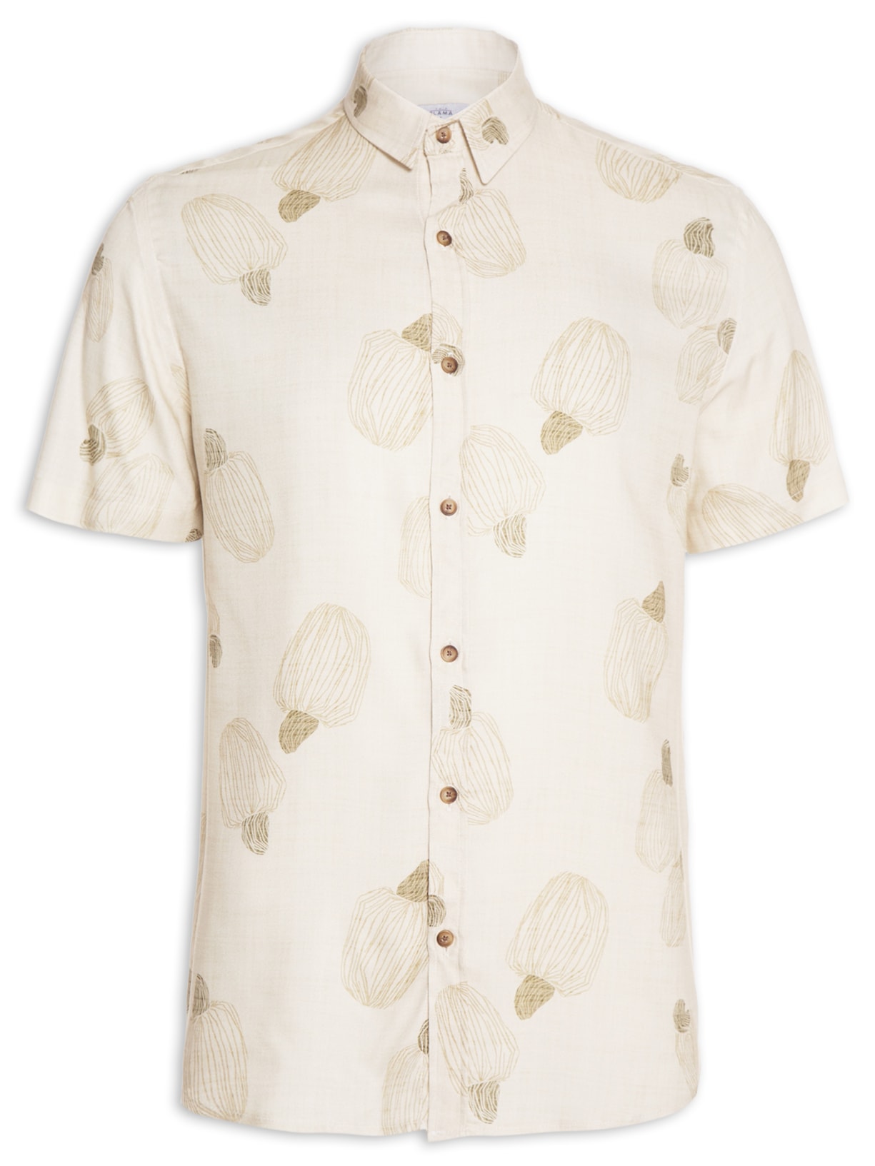 Camisa Masculina Manga Curta Collab Caju - Bege